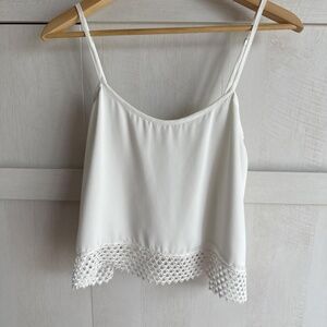 Show Me Your Mumu White Tank with Crochet Lace
